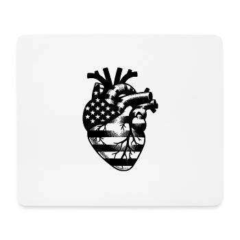 Anatomische Kunst Herz mit USA Flaggen Symbolik - Mousepad (Querformat) - Weiß - Vorne