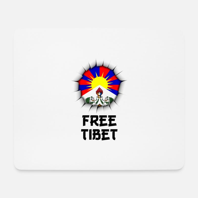 free tibet - Mousepad (Querformat) - Weiß