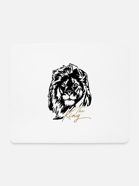 Der Löwe - The King Löwenkopf Wilsigns Afrika - Mousepad (Querformat) - Weiß