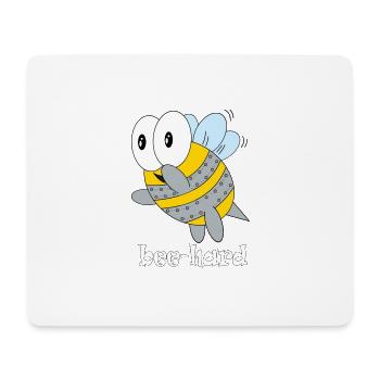 bee hard - Mousepad (Querformat) - Weiß - Vorne