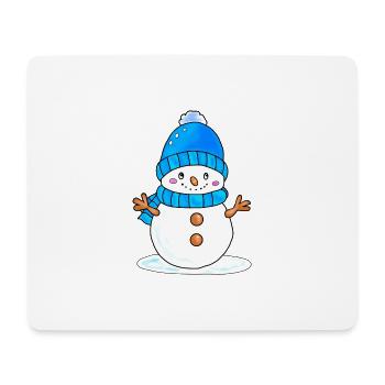 Bonhomme de neige - Tapis de souris (format paysage) - blanc - Devant