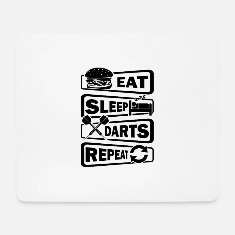Dart,Darts,Eat Sleep Darts Repeat - Mouse Pad (horizontal) - white
