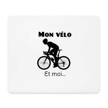 mon velo et moi - Tapis de souris (format paysage) - blanc - Devant