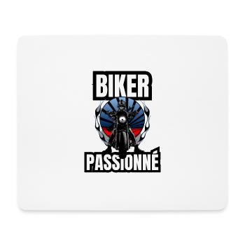 biker passionné - Tapis de souris (format paysage) - blanc - Devant