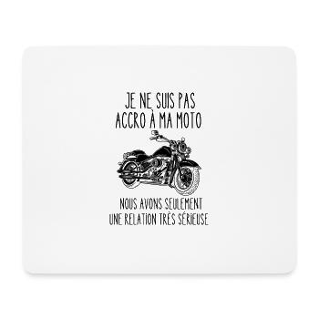 accro à ma moto - Tapis de souris (format paysage) - blanc - Devant