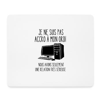 accro à mon ordi - Tapis de souris (format paysage) - blanc - Devant