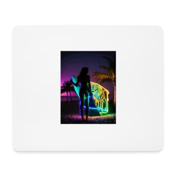Lion Surfer - Mousepad (Querformat) - Weiß - Vorne