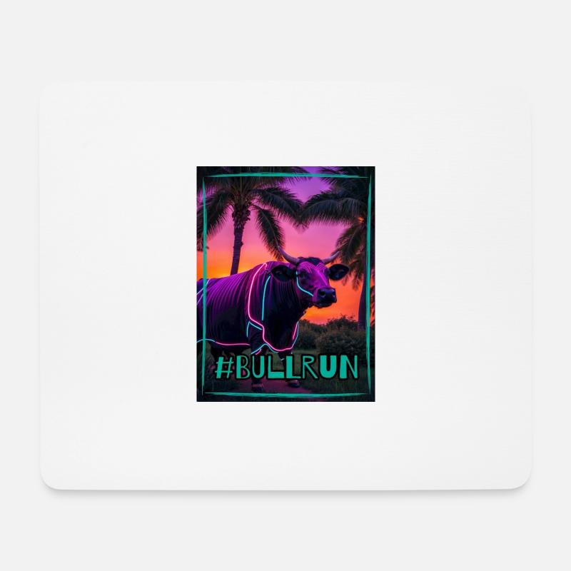 Bull Run - Mousepad (Querformat) - Weiß