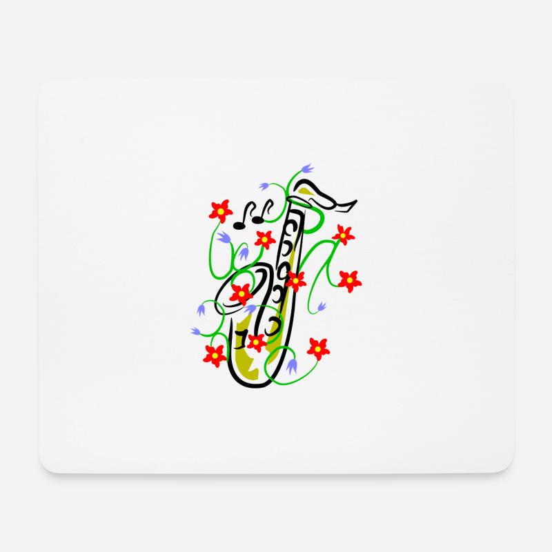 Saxophon Design - Mousepad (Querformat) - Weiß