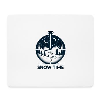 Snow time ! Montre De Poche SKI Pour skier confort - Tapis de souris (format paysage) - blanc - Devant
