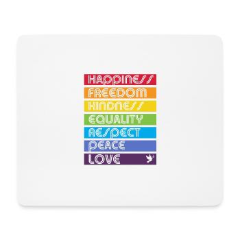 Rainbow Happiness,Freedom,Peace and Love - Mousepad (Querformat) - Weiß - Vorne