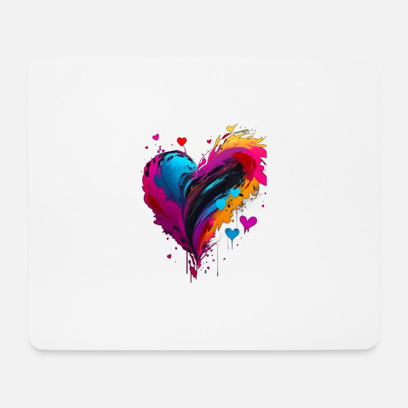 Herz - Mousepad (Querformat) - Weiß