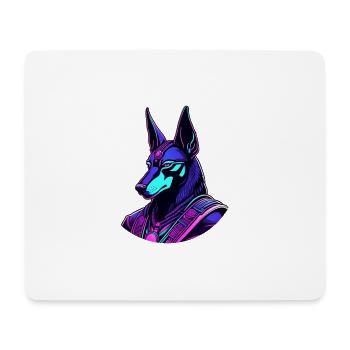 Futuristischer Anubis im Neon-Look - Mousepad (Querformat) - Weiß - Vorne