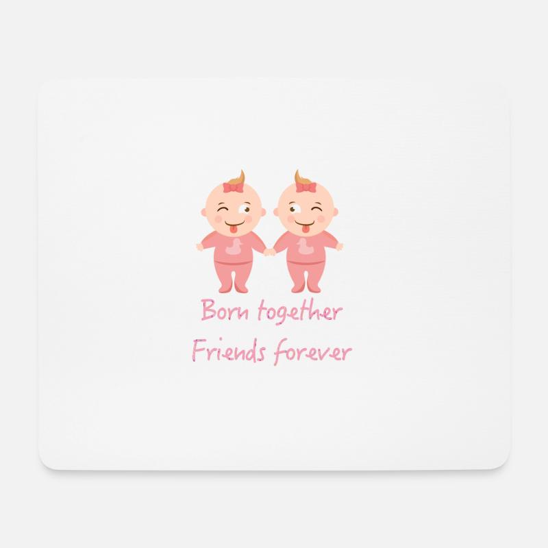 Zwillinge, twin sisters, Zwillingsschwestern - Mousepad (Querformat) - Weiß
