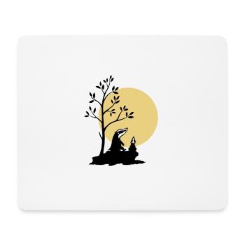 Dachs im Mondlicht - Mousepad (Querformat) - Weiß - Vorne
