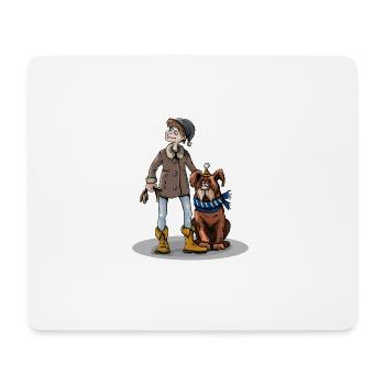 chien chien animal animal animal - Tapis de souris (format paysage) - blanc - Devant