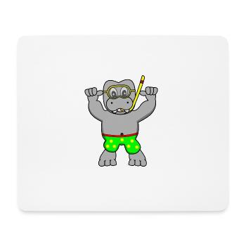 diving snorkeling diver diver snorkeling dive - Mouse Pad (horizontal) - white - Front