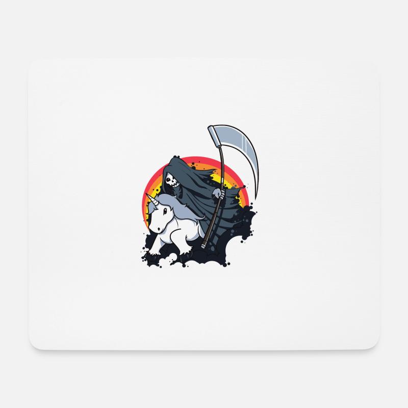 Einhorn Tod der Tod Sense lustig Geschenk - Mousepad (Querformat) - Weiß