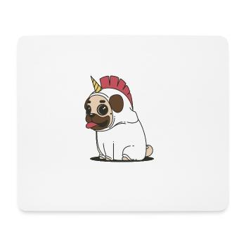 unicorn pug dog - Mouse Pad (horizontal) - white - Front