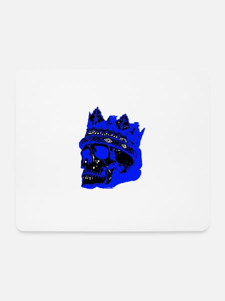 Totenkopf mit Krone - Mousepad (Querformat) - Weiß