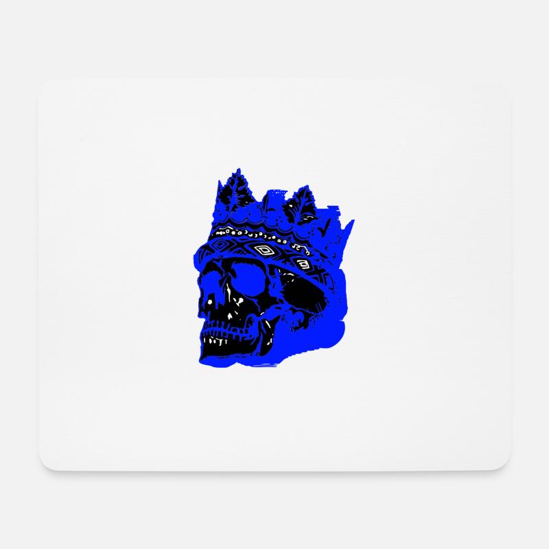 Totenkopf mit Krone - Mousepad (Querformat) - Weiß