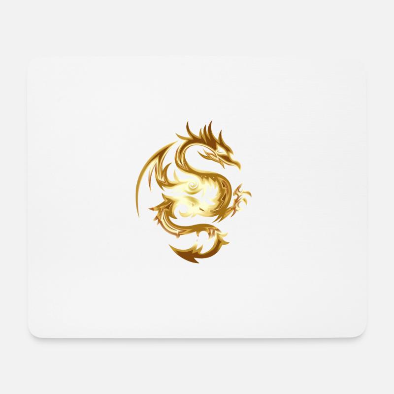 Golden Chinese Dragon Gift Idea - Mouse Pad (horizontal) - white