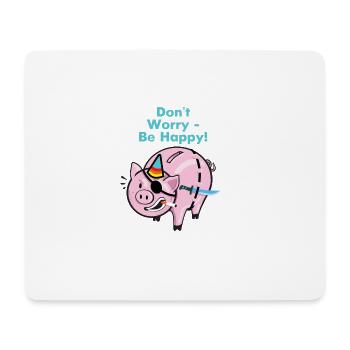 Pirat Schwein - Mousepad (Querformat) - Weiß - Vorne