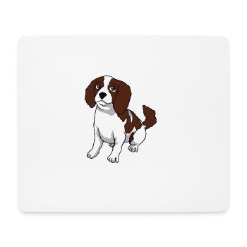 Cavalier King Charles Spaniel chien - Tapis de souris (format paysage) - blanc - Devant