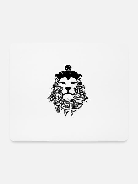 My Mane is on My Cheeks - Lion Man - Löwenmann - Mousepad (Querformat) - Weiß