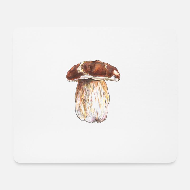 Porcini / Boletus / sopp - Musematte (liggende format) - hvit