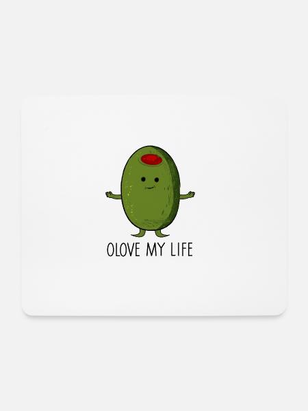 Olive - Mousepad (Querformat) - Weiß