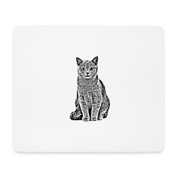 Katze - Mousepad (Querformat) - Weiß - Vorne