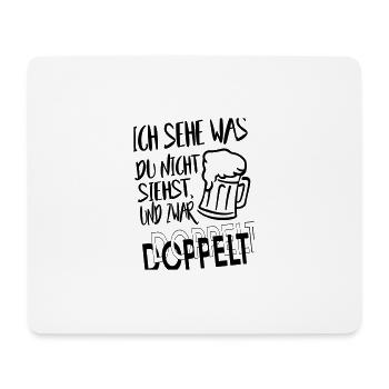 Alkohol Bier Doppelt sehen Besoffen Saufen Beer - Mousepad (Querformat) - Weiß - Vorne