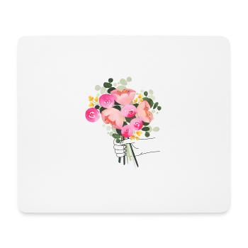 Bouquet dans la main - Tapis de souris (format paysage) - blanc - Devant