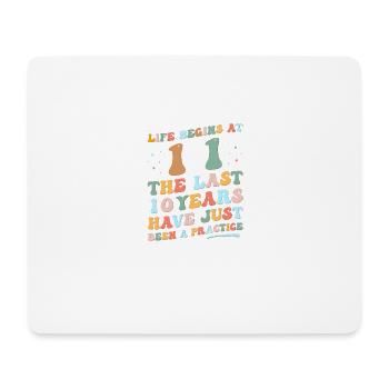 11. Geburtstag Mann Frau 2023 Funny Groovy Life - Mousepad (Querformat) - Weiß - Vorne