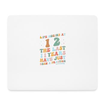 12nd birthday Man Woman 2023 Funny Groovy Life - Mouse Pad (horizontal) - white - Front
