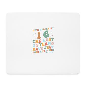 16th birthday Man Woman 2023 Funny Groovy Life - Mouse Pad (horizontal) - white - Front