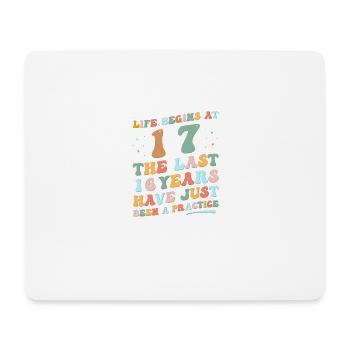 17th birthday Man Woman 2023 Funny Groovy Life - Mouse Pad (horizontal) - white - Front