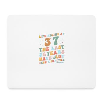 37. Geburtstag Mann Frau 2023 Funny Groovy Life - Mousepad (Querformat) - Weiß - Vorne