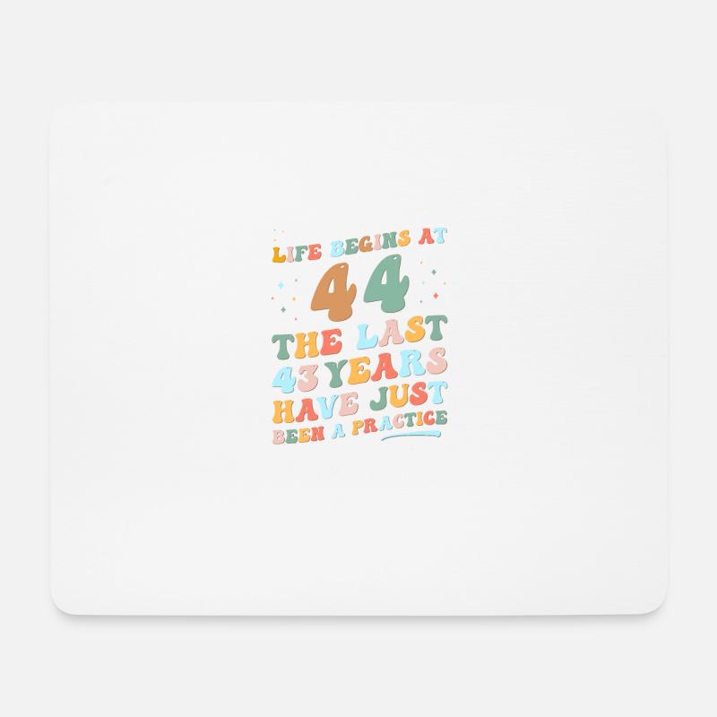 44. Geburtstag Mann Frau 2023 Funny Groovy Life - Mousepad (Querformat) - Weiß