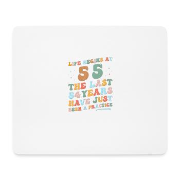 55. Geburtstag Mann Frau 2023 Funny Groovy Life - Mousepad (Querformat) - Weiß - Vorne