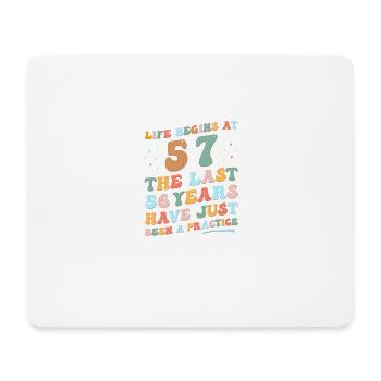 57th birthday Man Woman 2023 Funny Groovy Life - Mouse Pad (horizontal) - white - Front