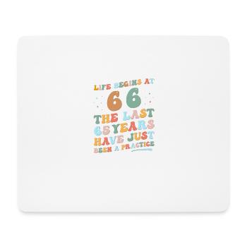 66th birthday Man Woman 2023 Funny Groovy Life - Mouse Pad (horizontal) - white - Front