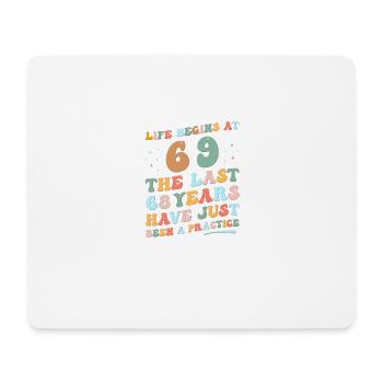 69e anniversaire Homme Femme 2023 Drôle de vie groovy - Tapis de souris (format paysage) - blanc - Devant