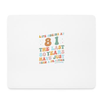 81st bday Man Woman 2023 Funny Groovy Life begins - Mousepad (Querformat) - Weiß - Vorne