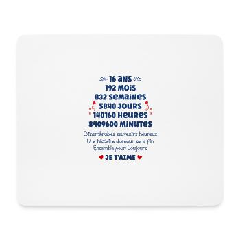 Amour 16 ans - Tapis de souris (format paysage) - blanc - Devant