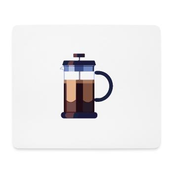 Kaffee Frenchpress Cappuccino Latte Art - Mousepad (Querformat) - Weiß - Vorne