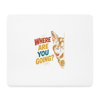 Neugieriger Hund, lustiger Blick - Mousepad (Querformat) - Weiß - Vorne