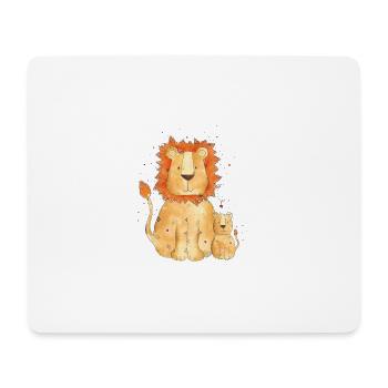 Löwe Leo - Mousepad (Querformat) - Weiß - Vorne