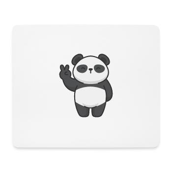 Motiv Panda mit Friedenszeichen Comic - Mousepad (Querformat) - Weiß - Vorne
